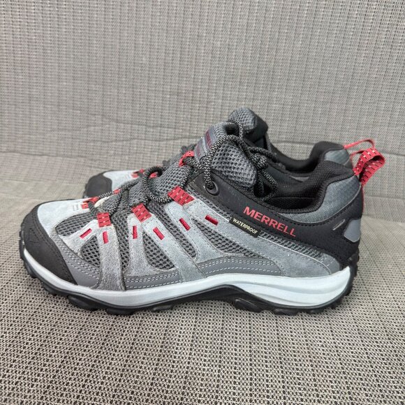 Merrell Other - Merrell Alverstone 2 Mens Size 10.5 Gray/Red Waterproof Hiking Shoes